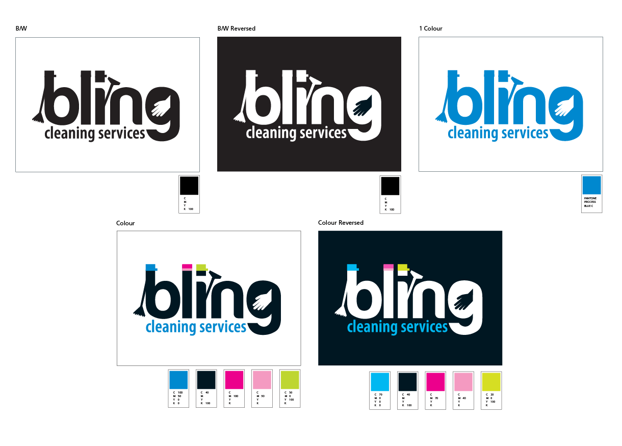 Bling Cleaning logo information