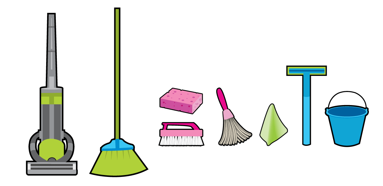 Bling Cleaning branded graphic cleaning icons