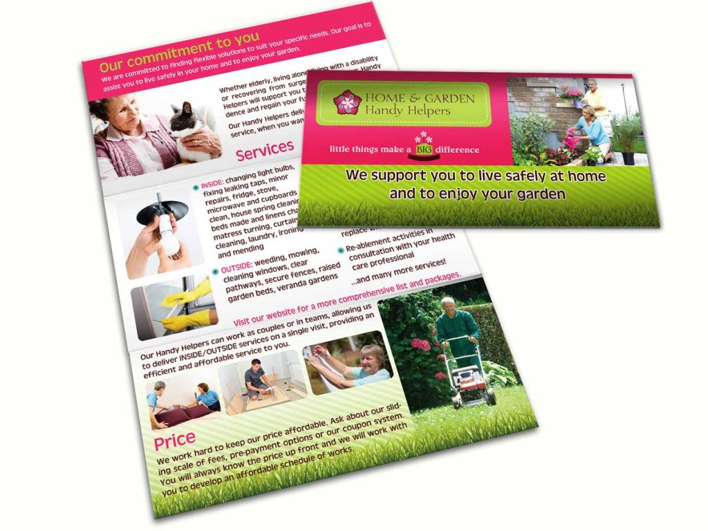 Home Garden Helpers brochure design