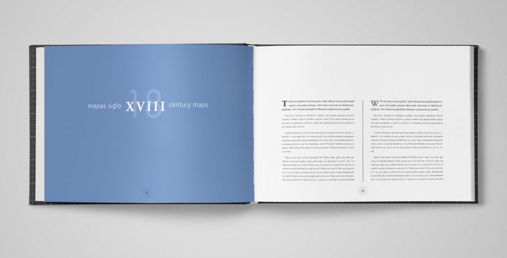 Historic book design entry chapter blue
