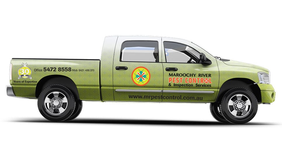 pest control branded sign vehicle