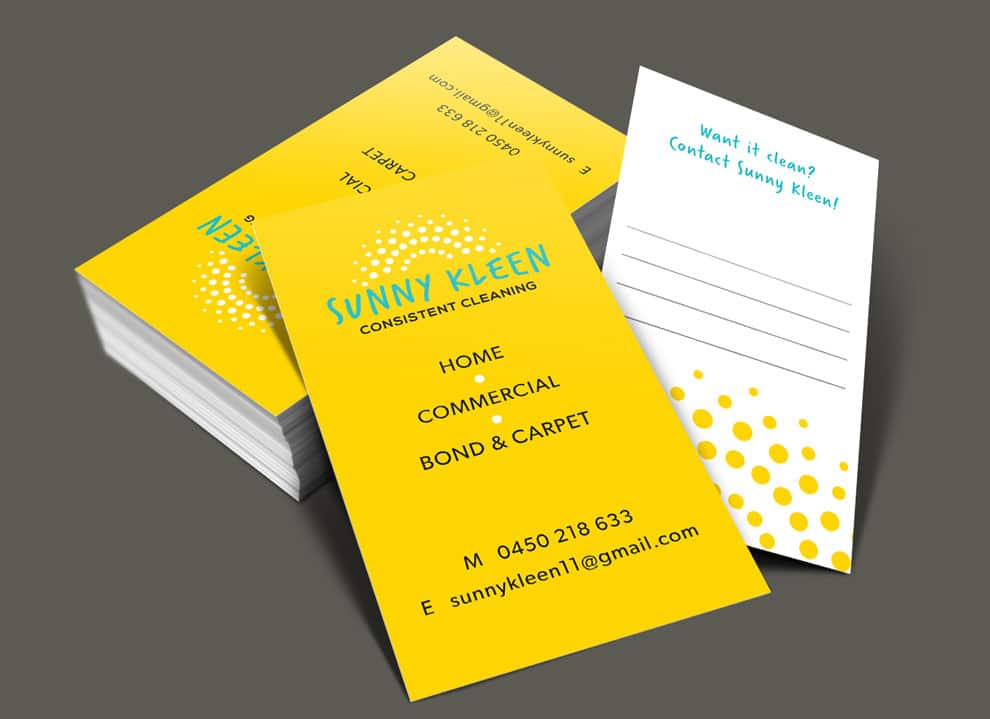 Sunny Kleen business cards design