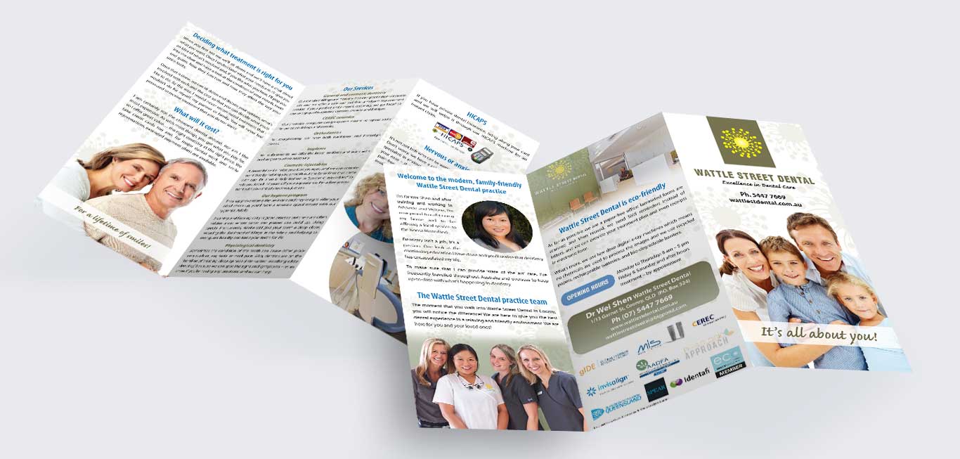 Dental practice brochure design front and back