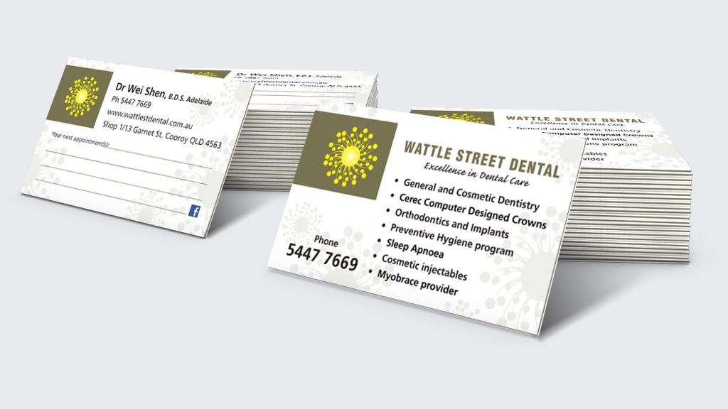 Dental practice business card design
