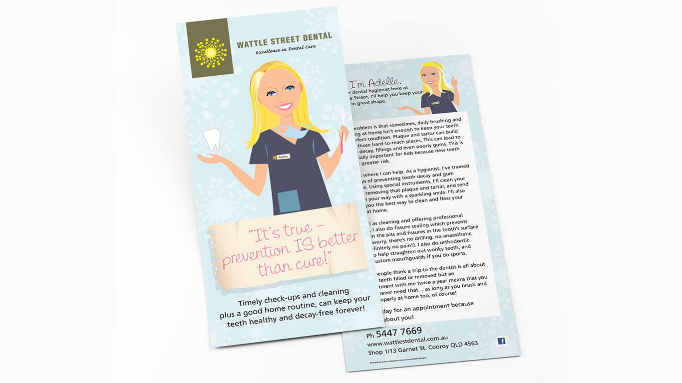 Dental practice hygienist brochure design
