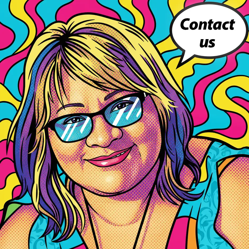 Taty Rivera de Hindes pop art portrait AI illustration