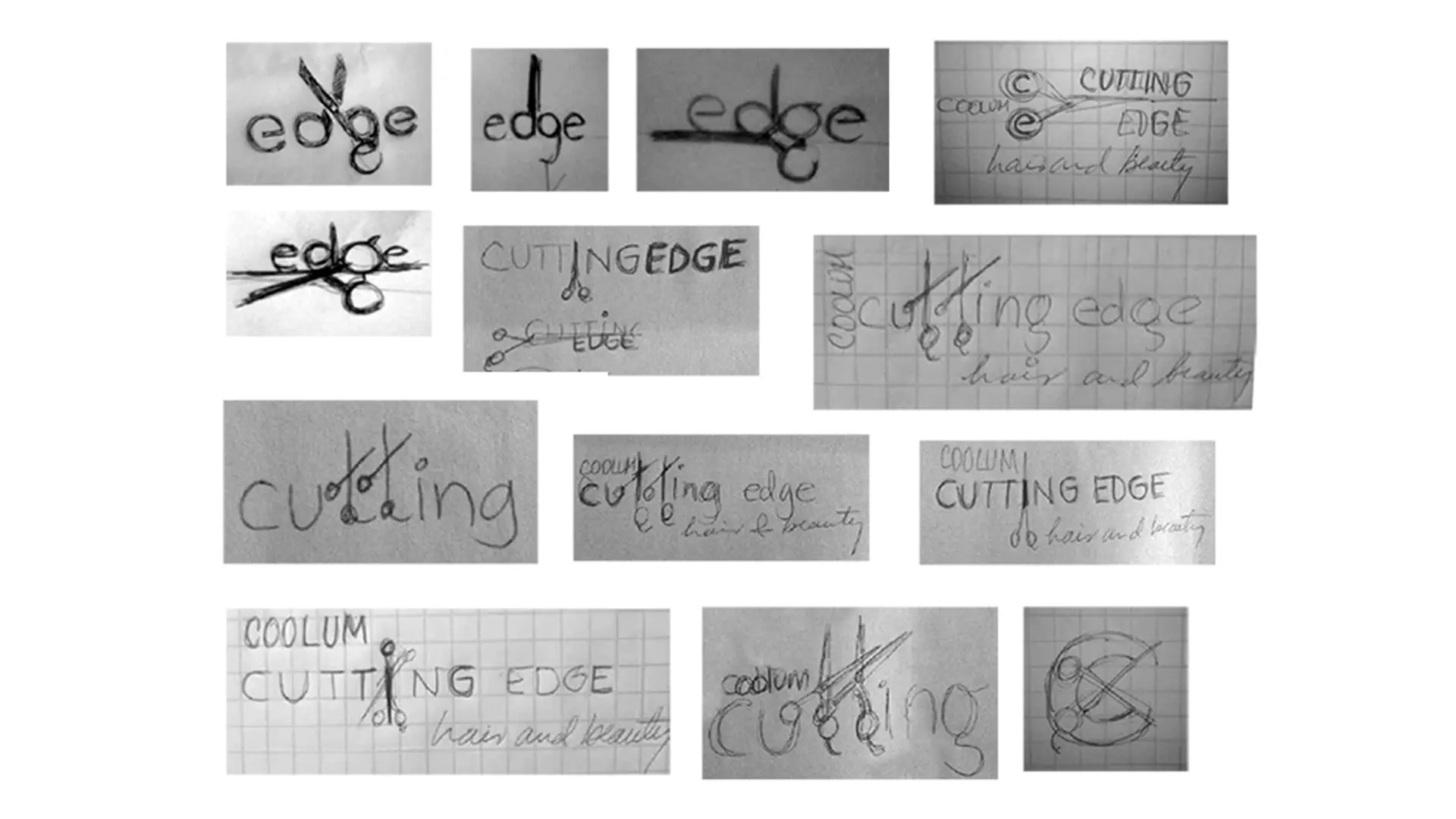 Hand sketches different concepts