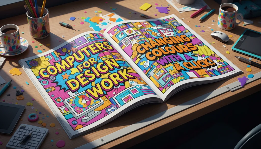 computer for design work open layout magazine